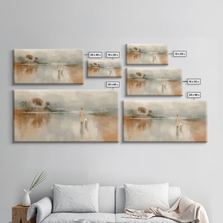 Soft Morning Journey - Framed Canvas Print - Christian Art Canvas - Christian Wall Art - Christian Christmas Art - Jesus Painting