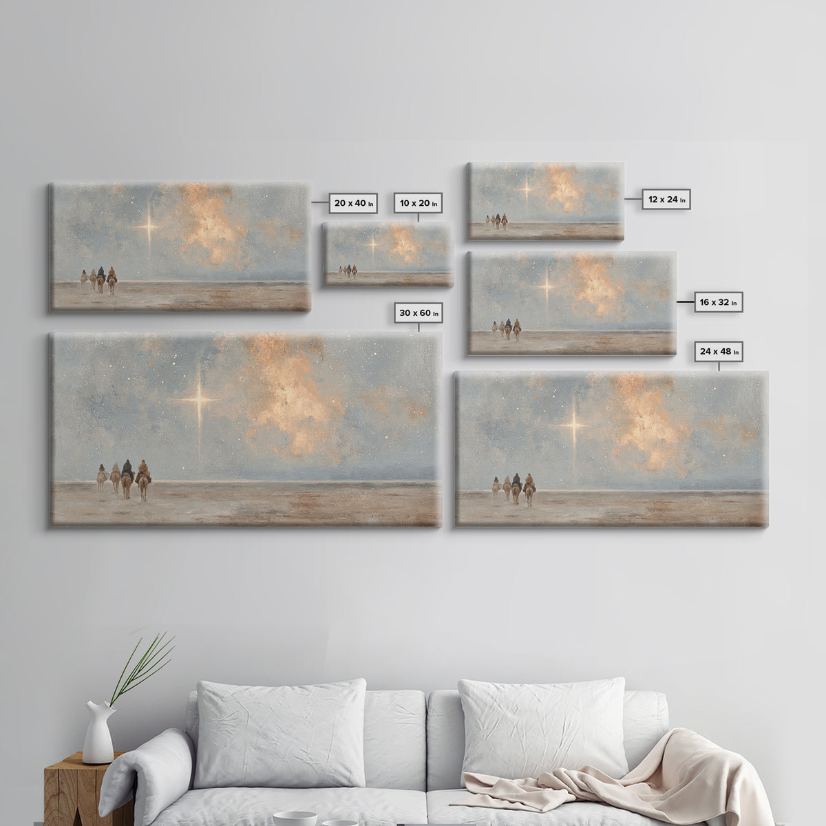 Star Of Bethlehem - Framed Canvas Print - Christian Christmas Art - Christian Art Canvas - Christian Wall Art - Christmas Art Prints