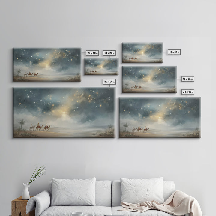 Night Of The Magi - Framed Canvas Print - Christmas Art Prints - Christian Christmas Art - Christian Wall Art - Christian Art Canvas