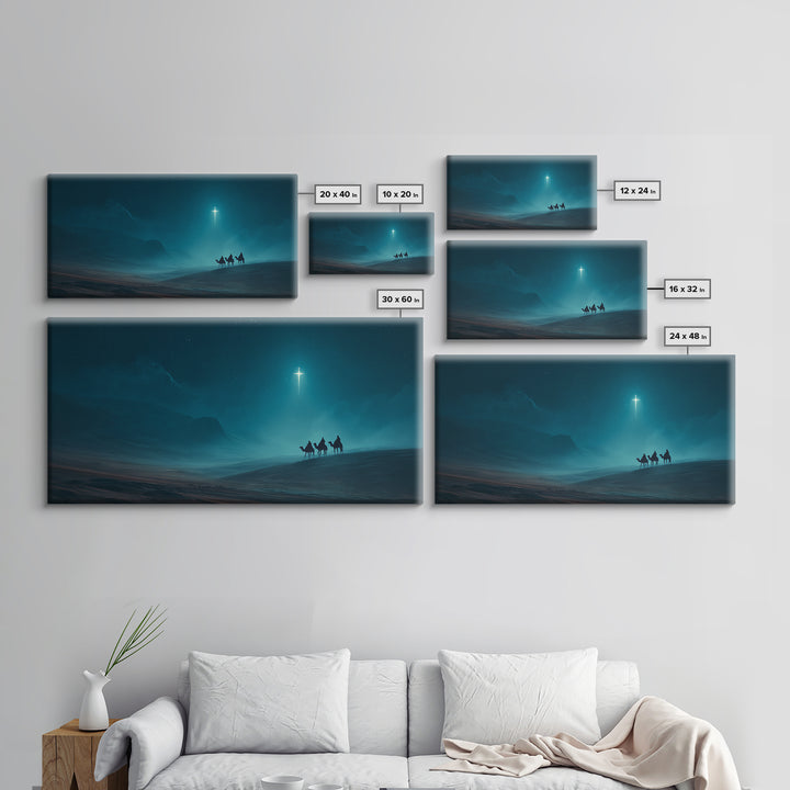 Guided By The Star - Framed Canvas Print - Christian Art Canvas - Christmas Art Prints - Christian Christmas Art - Christian Wall Art