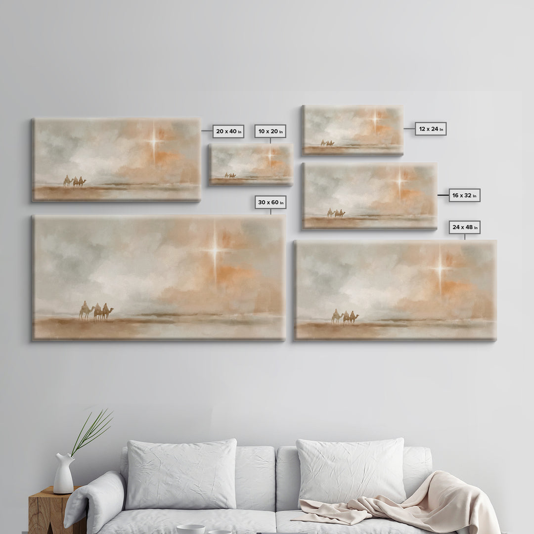 The Guiding Star – Framed Canvas Print – Christian Wall Art – Christian Art Canvas – Jesus Painting – Christmas Art – Christian Art Print