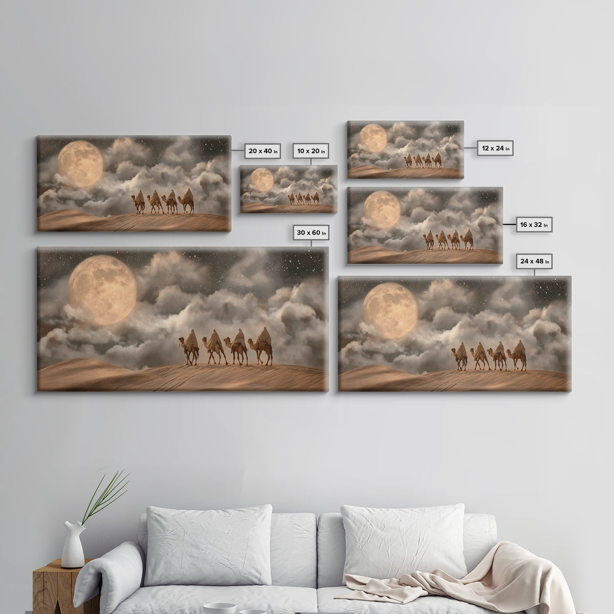 Desert Moon Journey, Framed Canvas Print, Christian Art Canvas, Christian Art Print, Christian Wall Art, Christian Christmas Art, Jesus Pai