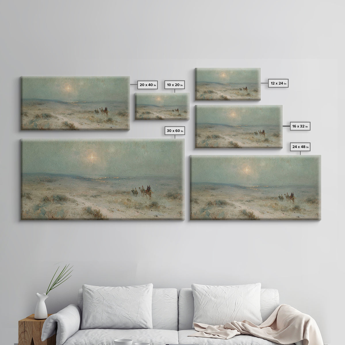 Bethlehem Light | Framed Canvas Print | Christian Art Print | Jesus Painting | Christian Wall Art | Christmas Art | Christian Art Canvas