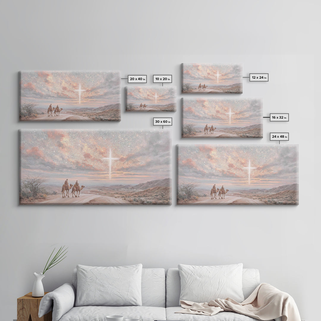 Dawn Of Promise, Framed Canvas Print, Christian Art Print, Christian Wall Art, Jesus Painting, Christian Christmas Art, Christian Art Canva