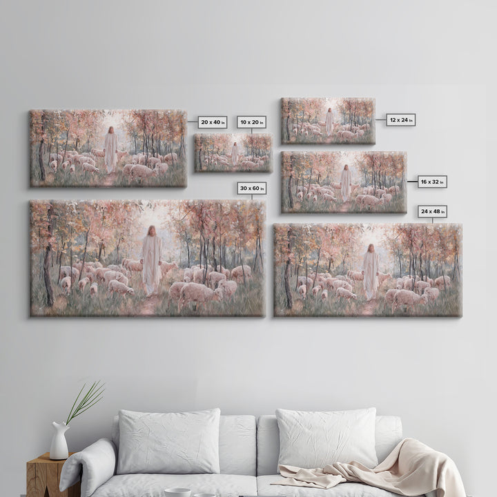Graceful Pasture – Framed Canvas Print – Christian Art Canvas – Christian Art Print – Christian Christmas Art – Jesus Painting – Christian