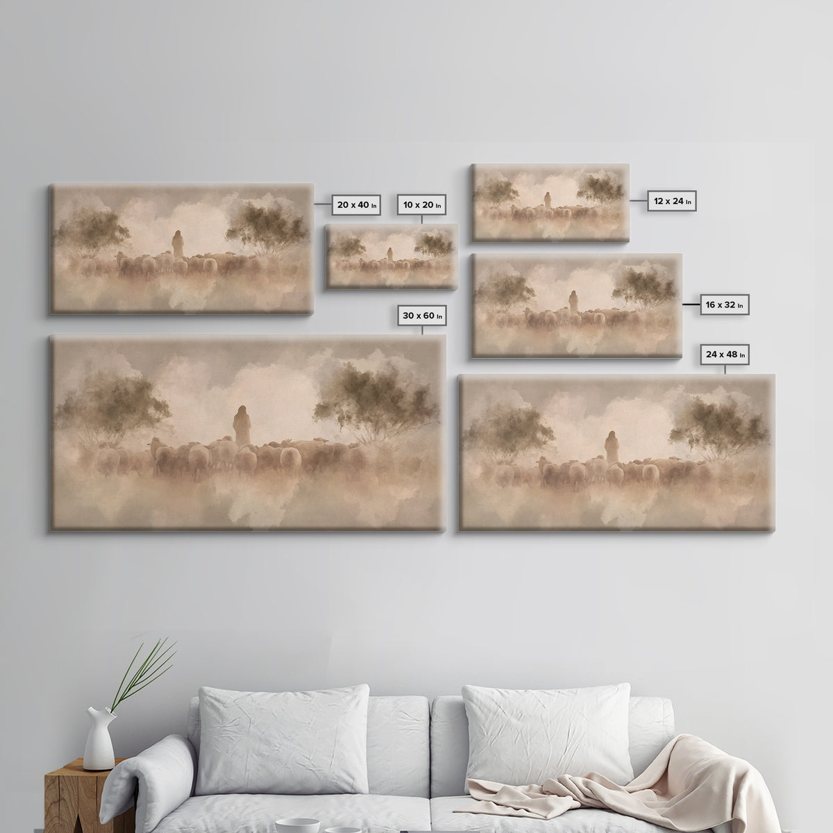 Morning Shepherd | Framed Canvas Print | Christian Christmas Art | Christian Art Canvas | Christian Wall Art | Christian Art Print | Jesus