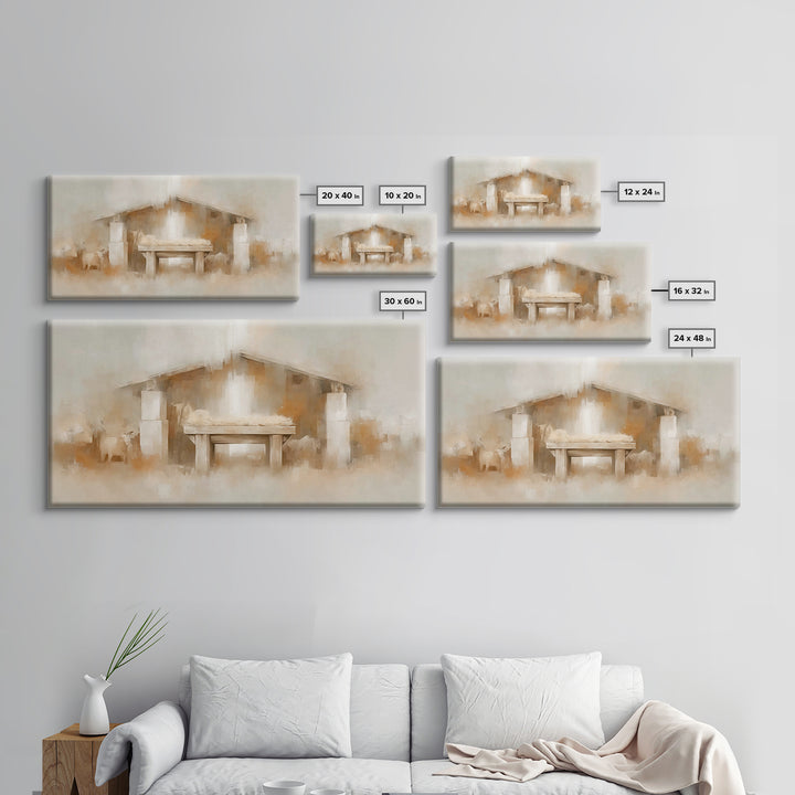 Stable Promise Light | Framed Canvas Print | Christian Art Canvas | Christmas Art | Christian Art Gift | Framed Christmas Art