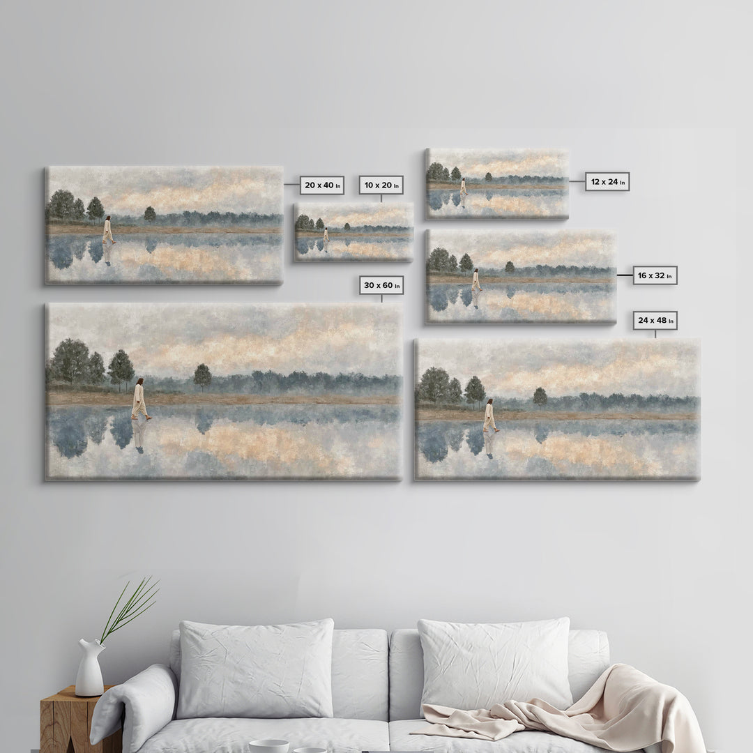 Shoreline Of Mercy – Framed Canvas Print – Jesus Painting – Christian Wall Art – Christian Art Canvas – Subtle Christian Paintings – Christ