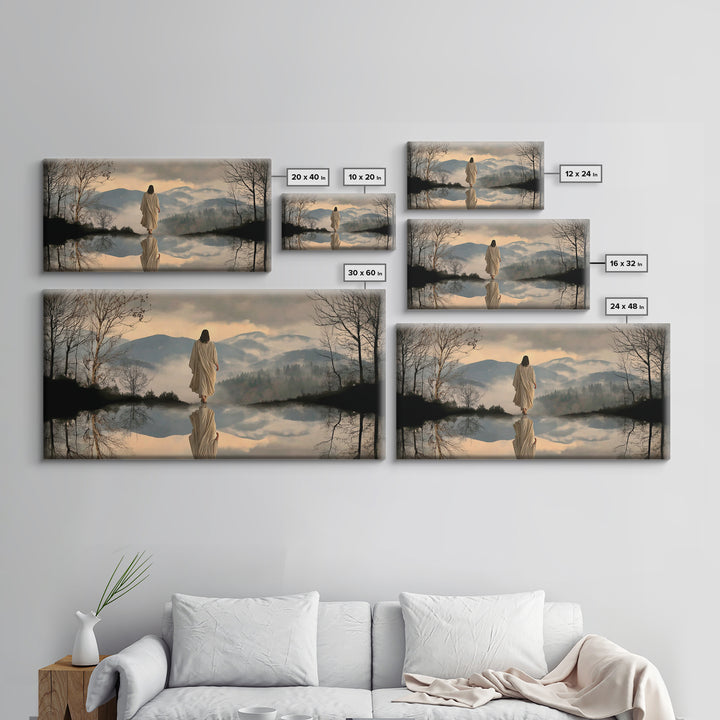 Mountain Peace Journey – Framed Canvas Print – Christian Wall Art – Jesus Painting – Christian Art Canvas – Moody Christian Art – Christian