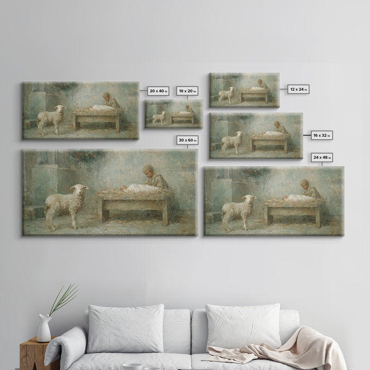Winter Nativity – Framed Canvas Print – Christian Christmas Art – Christian Wall Art – Christmas Art – Christian Art Canvas – Christian Dec