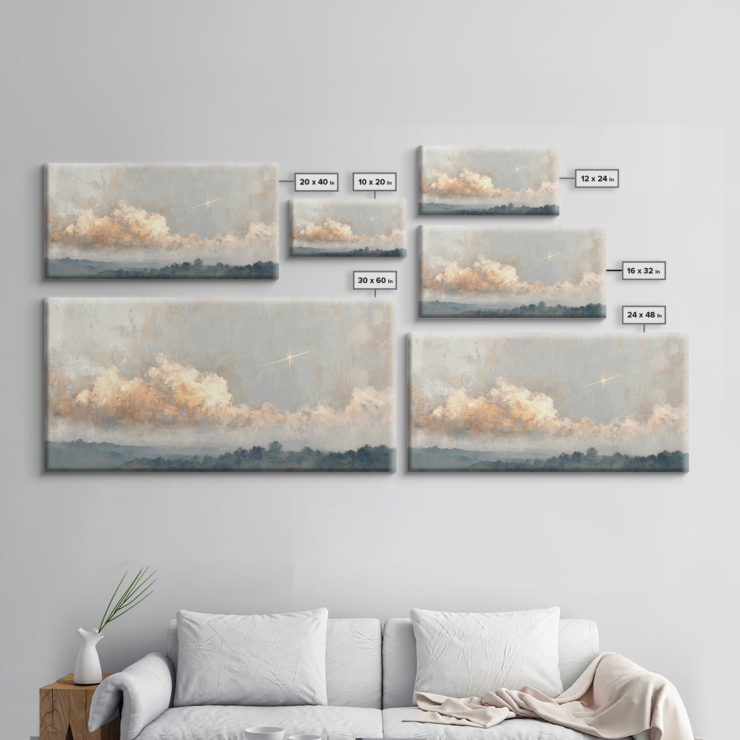 Guiding Star Dawn | Framed Canvas Print | Christian Wall Art | Subtle Christian Art | Christmas Art Work | Christian Art Canvas