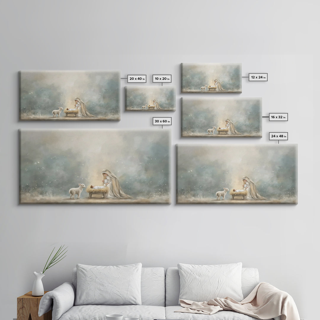 Heaven’s Gentle Dawn – Framed Canvas Print – Christian Art Canvas – Christian Wall Art – Jesus Painting – Christmas Art – Christian Christm