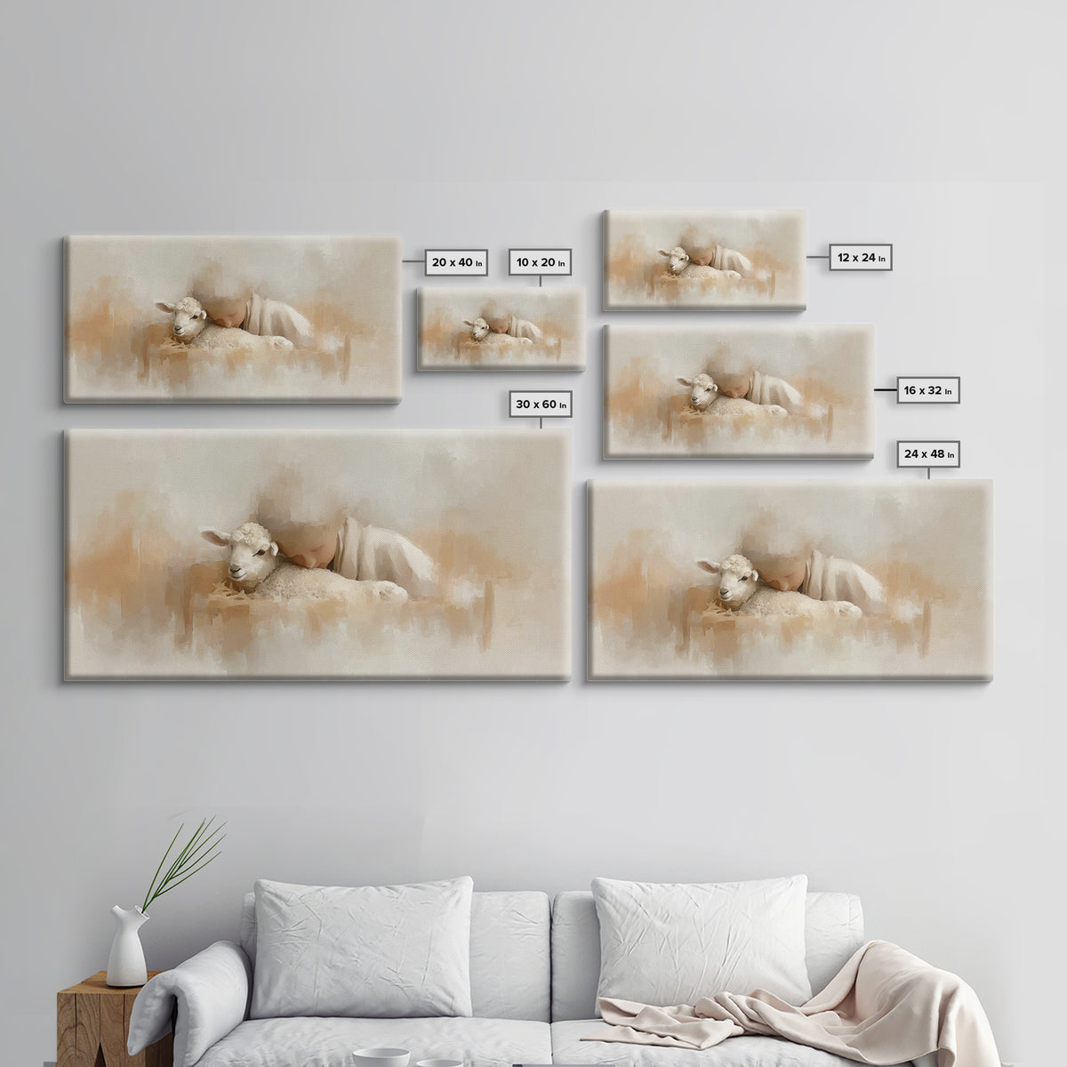 Tender Blessing Light, Framed Canvas Print, Christian Art Canvas, Christian Wall Art, Jesus Painting, Christmas Art, Christian Gift Ideas
