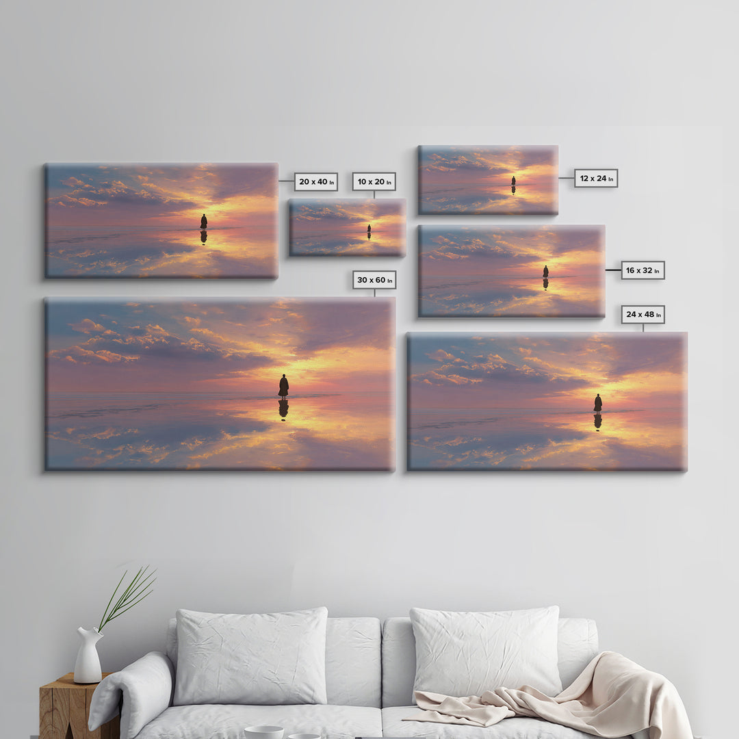 Sky Of Promise Light, Framed Canvas Print, Christian Wall Art, Christian Art Canvas, Jesus Painting, Modern Christian Art, Christian Decor