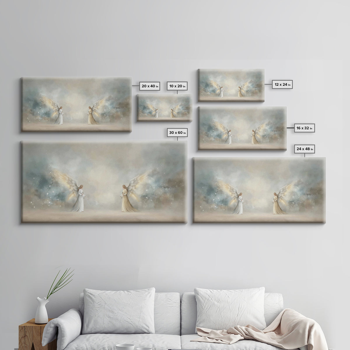 Serene Messengers – Framed Canvas Print – Christian Art Canvas – Framed Christian Art – Christian Christmas Art – Christmas Wall Art