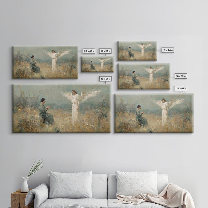 Gentle Annunciation – Framed Canvas Print – Christian Art Canvas – Christian Art Print – Vintage Christian Art – Christian Wall Art