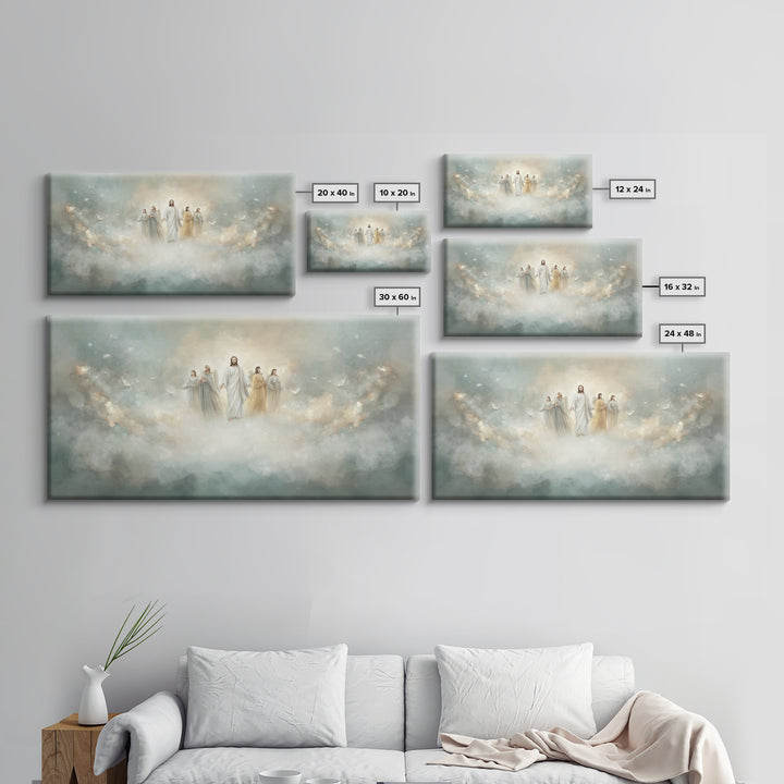 Clouds Of Glory, Framed Canvas Print, Christian Art Canvas, Jesus Painting, Christian Wall Art, Christian Christmas Decor, Modern Christian