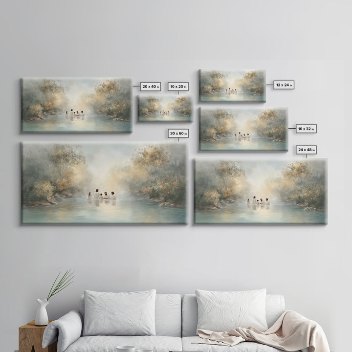 River Blessing – Framed Canvas Print – Christian Wall Art – Jesus Painting – Christian Art Canvas – Subtle Christian Art – Christian Decor