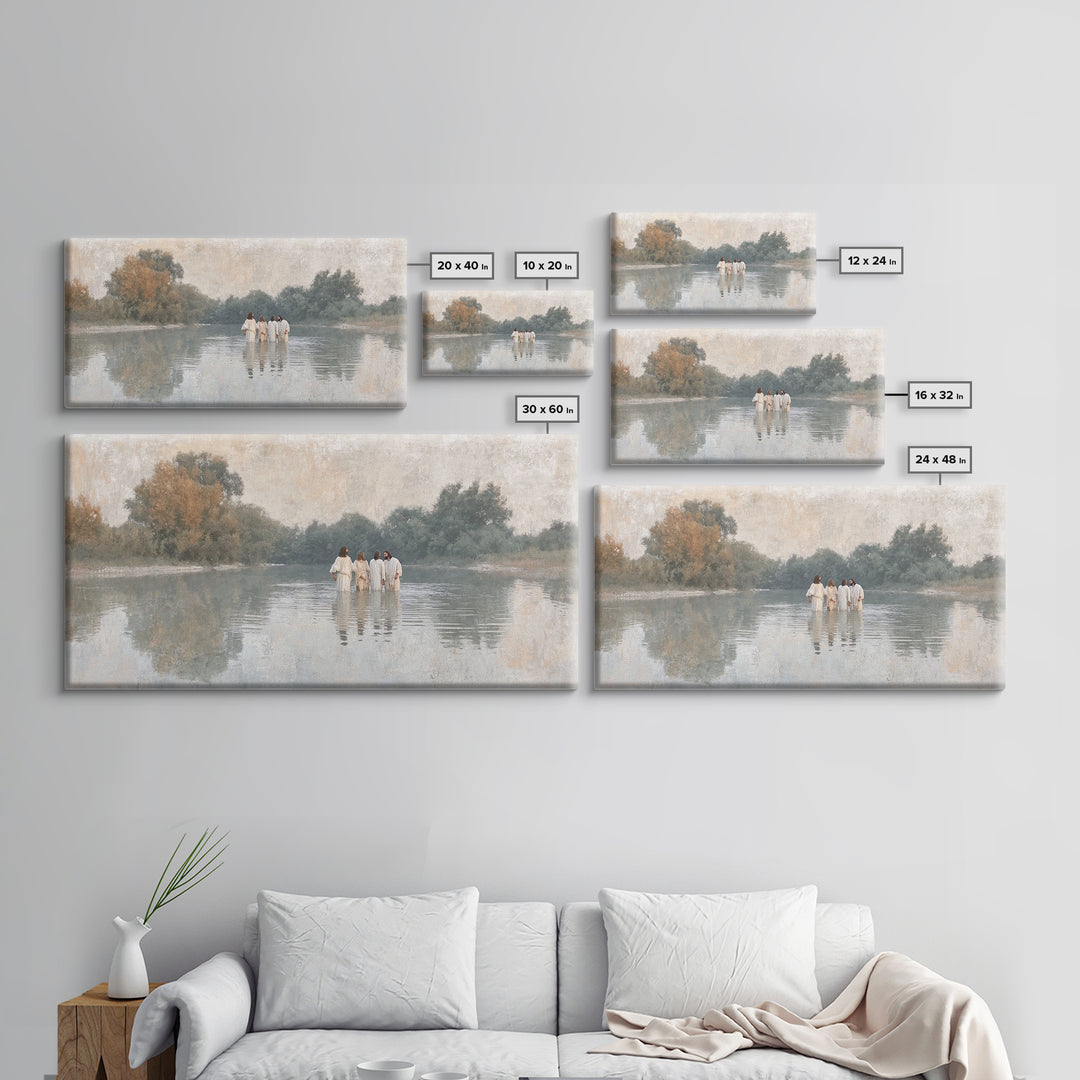 Waterway Journey | Framed Canvas Print | Christian Art Canvas | Subtle Christian Art | Christian Wall Art | Jesus Painting | Christian Deco