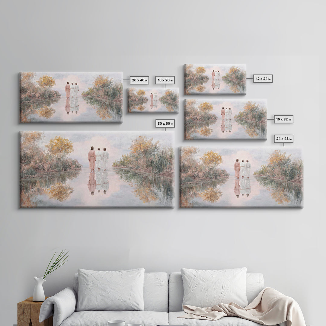 Walk Of Faith | Framed Canvas Print | Christian Art Canvas | Jesus Painting | Christian Gift Ideas | Christian Wall Art | Modern Christian