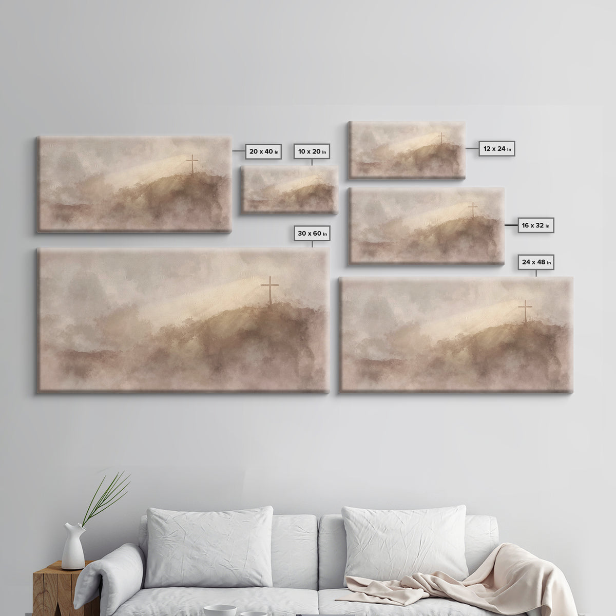 Hilltop Grace – Framed Canvas Print – Christian Wall Art – Christian Art Canvas – Christian Painting – Christian Decor – Christmas Art