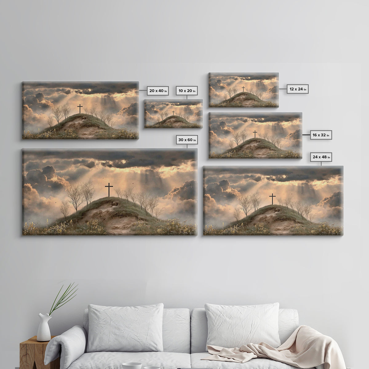 Crosslight Summit | Framed Canvas Print | Christian Wall Art | Moody Christian Art | Christian Art Canvas | Christian Decor For Home | Chri