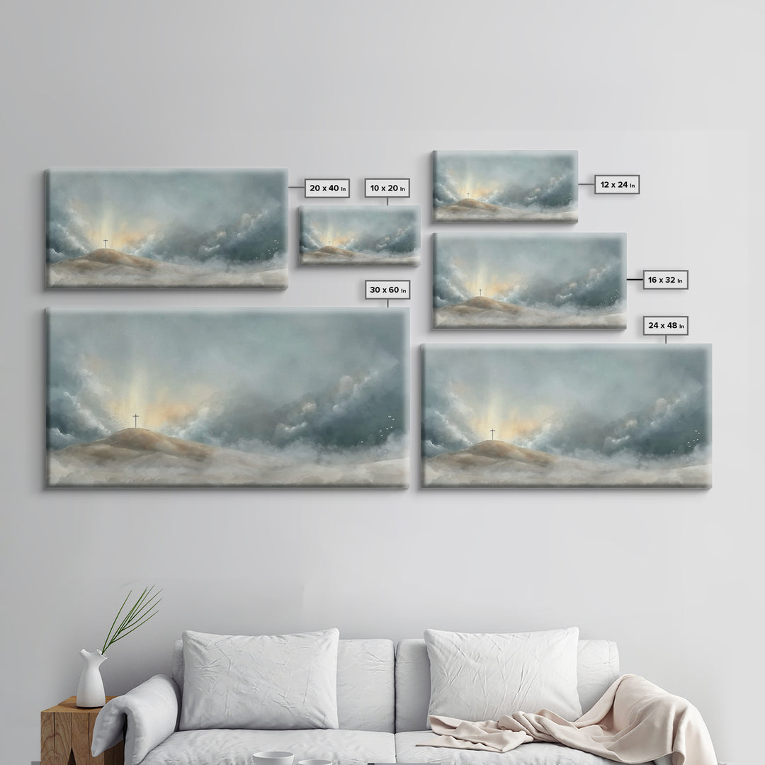 Cloudborn Promise, Framed Canvas Print, Christian Art Canvas, Christian Wall Art, Subtle Christian Paintings, Christian Christmas Decor, Ch