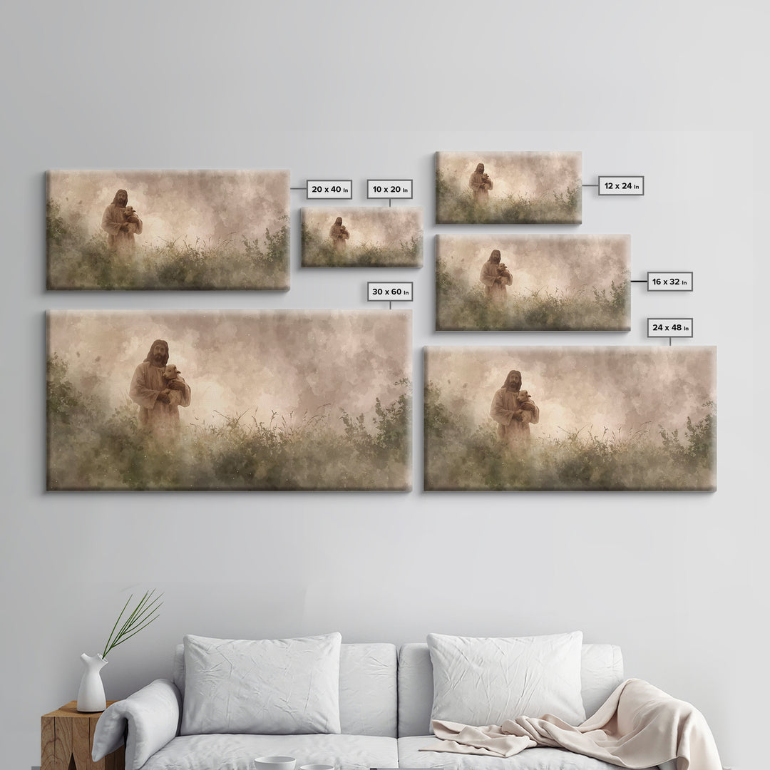 The Good Shepherd | Framed Canvas Print | Jesus Painting | Christian Art Canvas | Christian Wall Art | Christian Decor | Christian Gift Ide