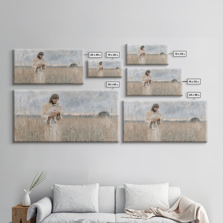 Field Of Compassion - Framed Canvas Print - Christian Art Canvas - Jesus Painting - Minimalist Christian Art - Christian Gift Ideas