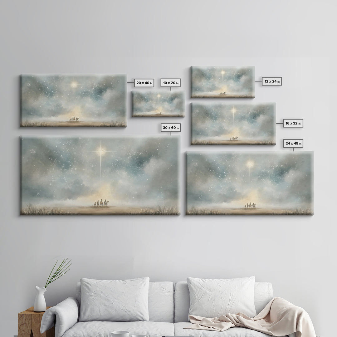 Star Of Bethlehem - Framed Canvas Print - Christmas Wall Art - Christian Christmas Art - Modern Christmas Art - Christian Decor
