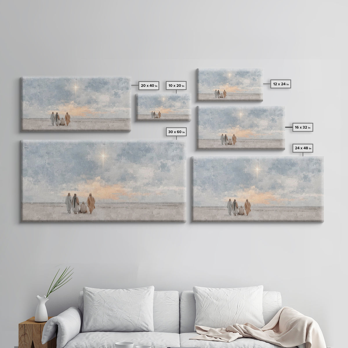 Holy Journey Sky - Framed Canvas Print - Christian Christmas Art - Christmas Canvas Wall Art - Christian Art Work - Christmas Art Prints