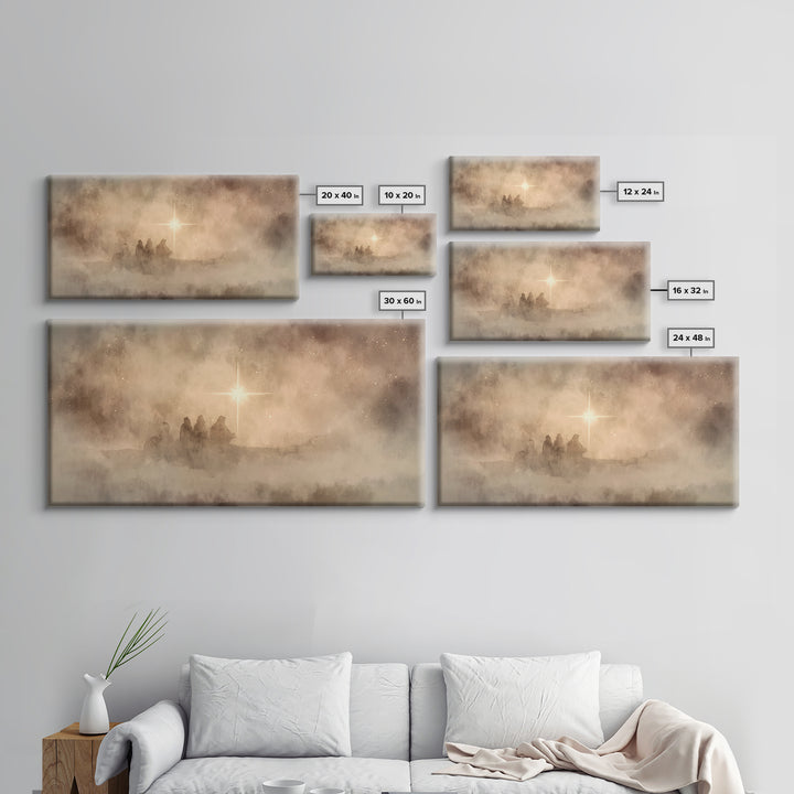 Starborn Wonder - Framed Canvas Print - Christian Christmas Art - Christmas Wall Art - Moody Christmas Art - Christian Art Canvas
