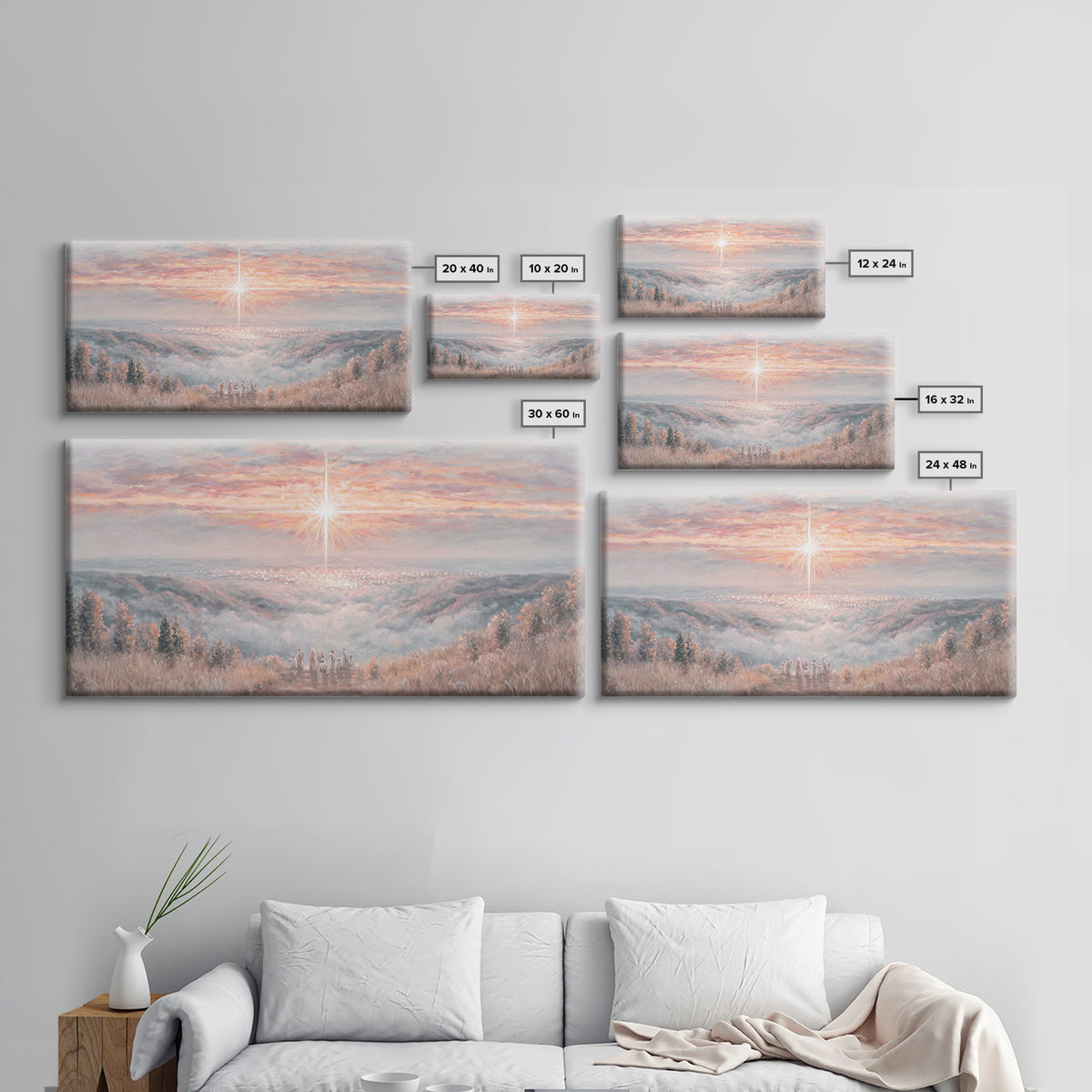 Dawn of Bethlehem – Framed Canvas Print – Christmas Wall Art – Christian Art Canvas – Christian Painting – Christmas Art Work – Christian C