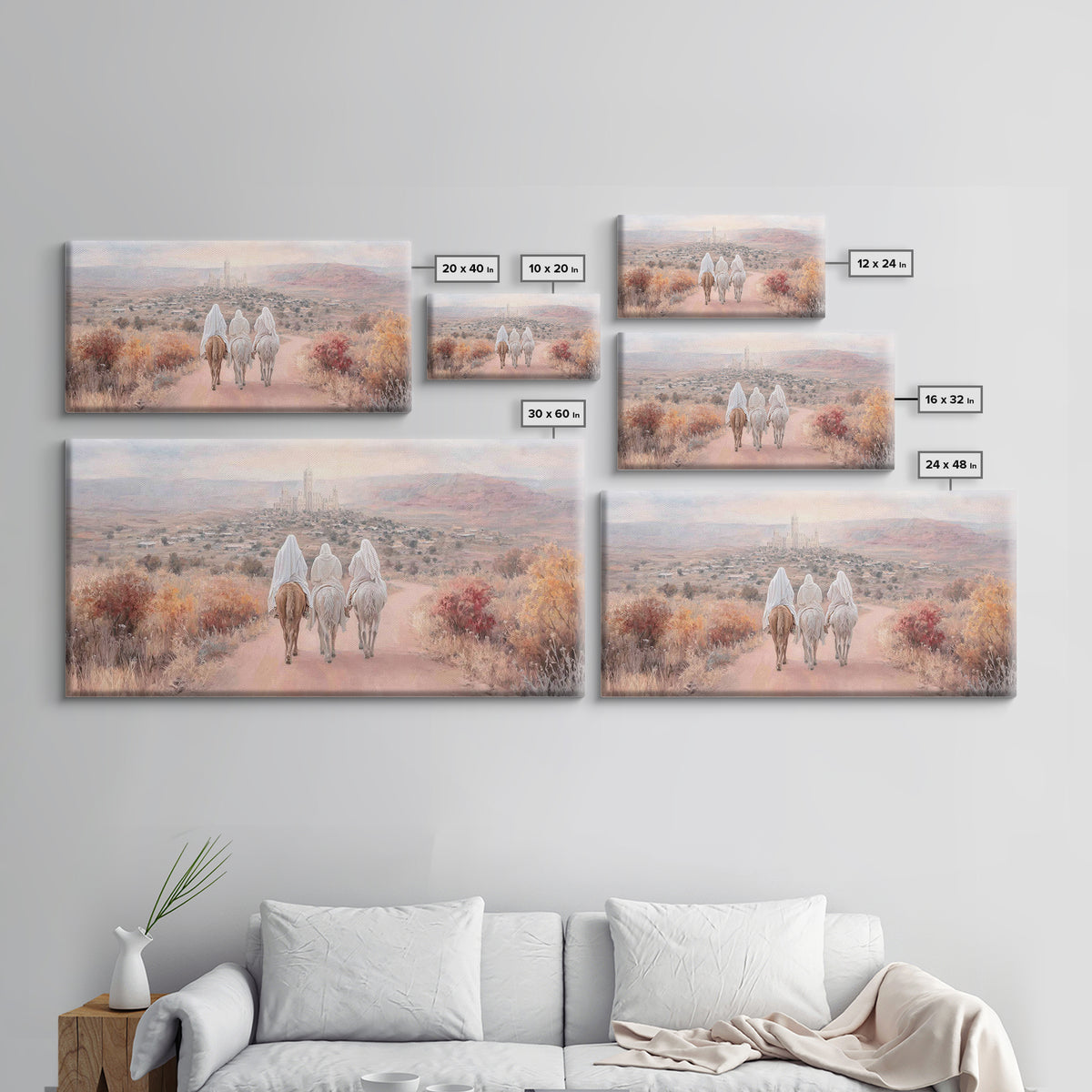 Road to Bethlehem – Framed Canvas Print – Christian Christmas Art – Framed Christmas Wall Art – Christian Art Canvas – Christmas Art Prints