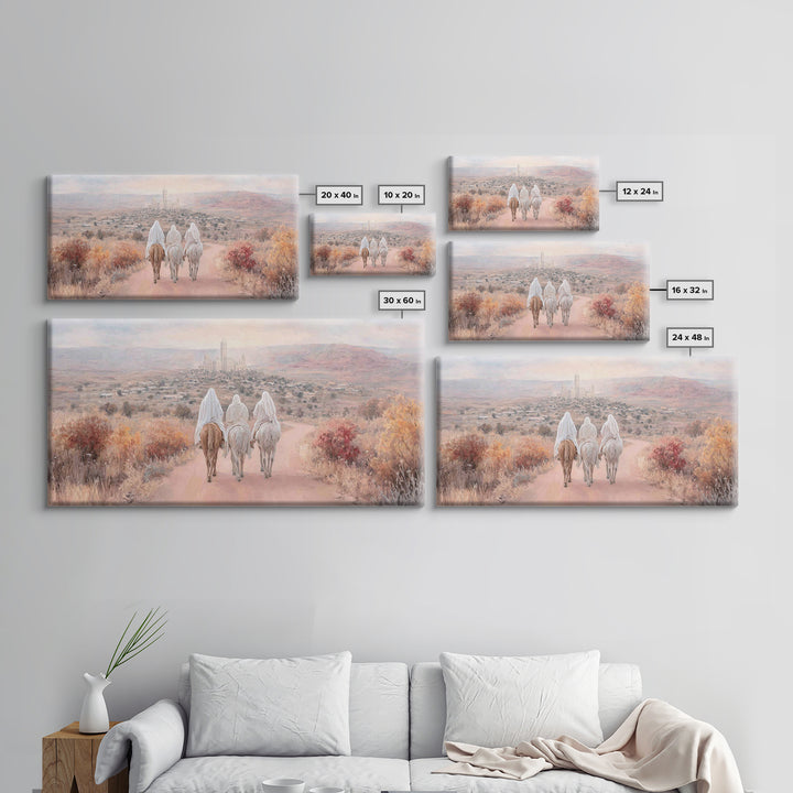 Road to Bethlehem – Framed Canvas Print – Christian Christmas Art – Framed Christmas Wall Art – Christian Art Canvas – Christmas Art Prints