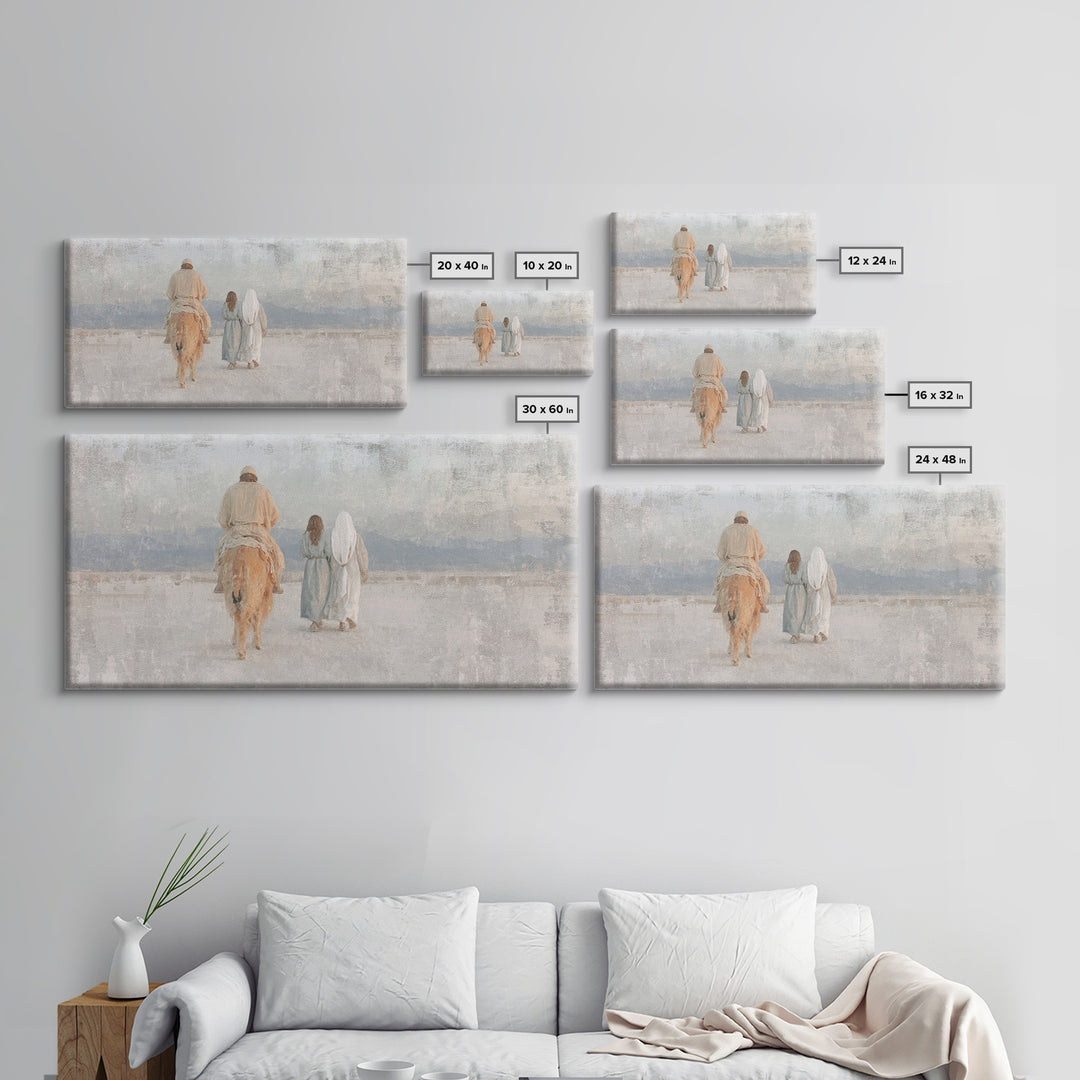 Holy Journey | Framed Canvas Print | Christian Wall Art | Christian Art Canvas | Jesus Painting | Christmas Art | Christmas Canvas
