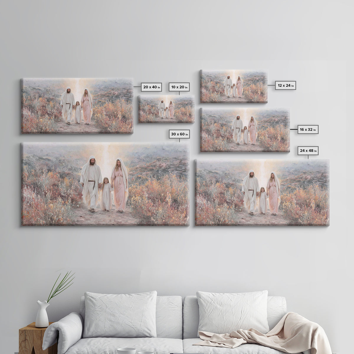Family Blessing – Framed Canvas Print – Christian Wall Art – Christian Art Canvas – Jesus Painting – Christmas Art – Christian Decor
