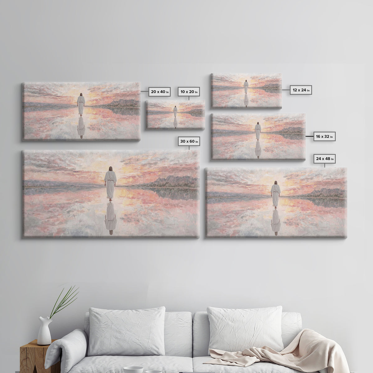 Walk Of Grace - Framed Canvas Print - Jesus Painting - Christian Wall Art - Modern Christian Art - Large Christian Painting