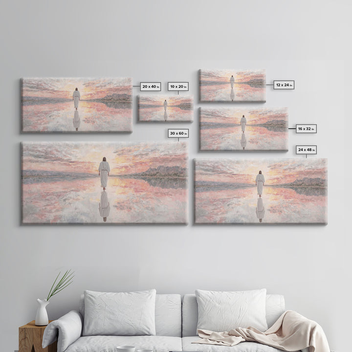 Walk Of Grace - Framed Canvas Print - Jesus Painting - Christian Wall Art - Modern Christian Art - Large Christian Painting
