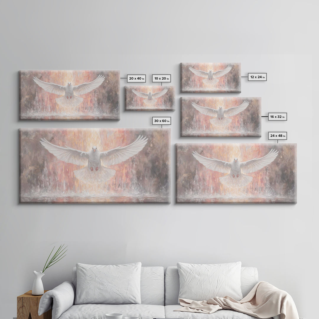Flame Of Peace – Framed Canvas Print – Christian Wall Art – Christian Art Canvas – Christian Christmas Art – Jesus Painting – Christian Dec