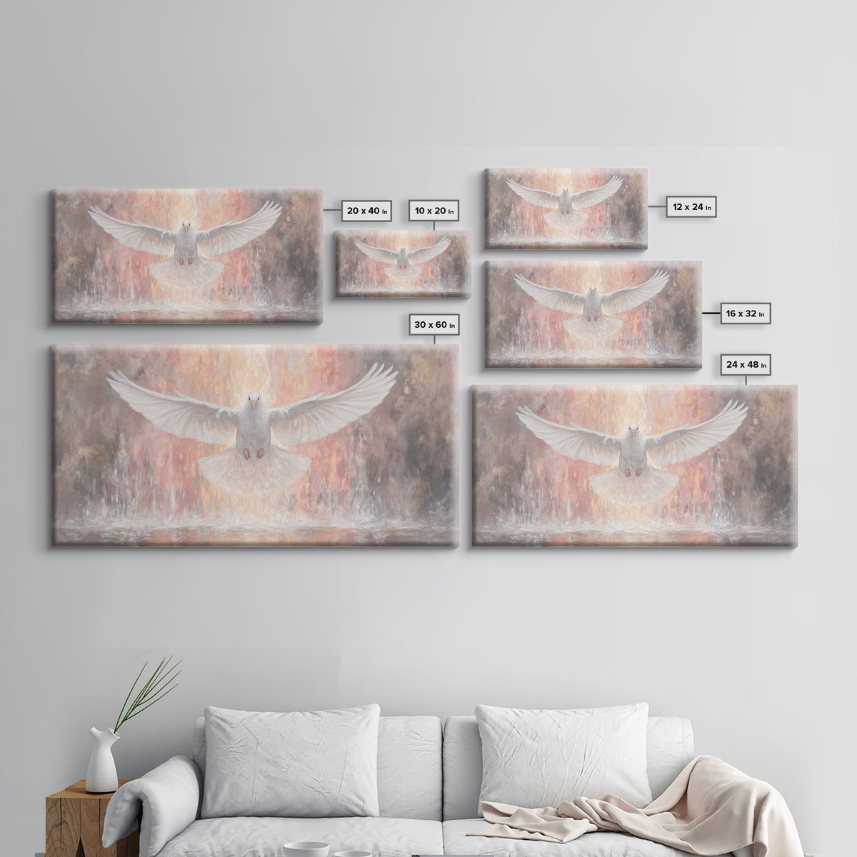 Flame Of Peace – Framed Canvas Print – Christian Wall Art – Christian Art Canvas – Christian Christmas Art – Jesus Painting – Christian Dec