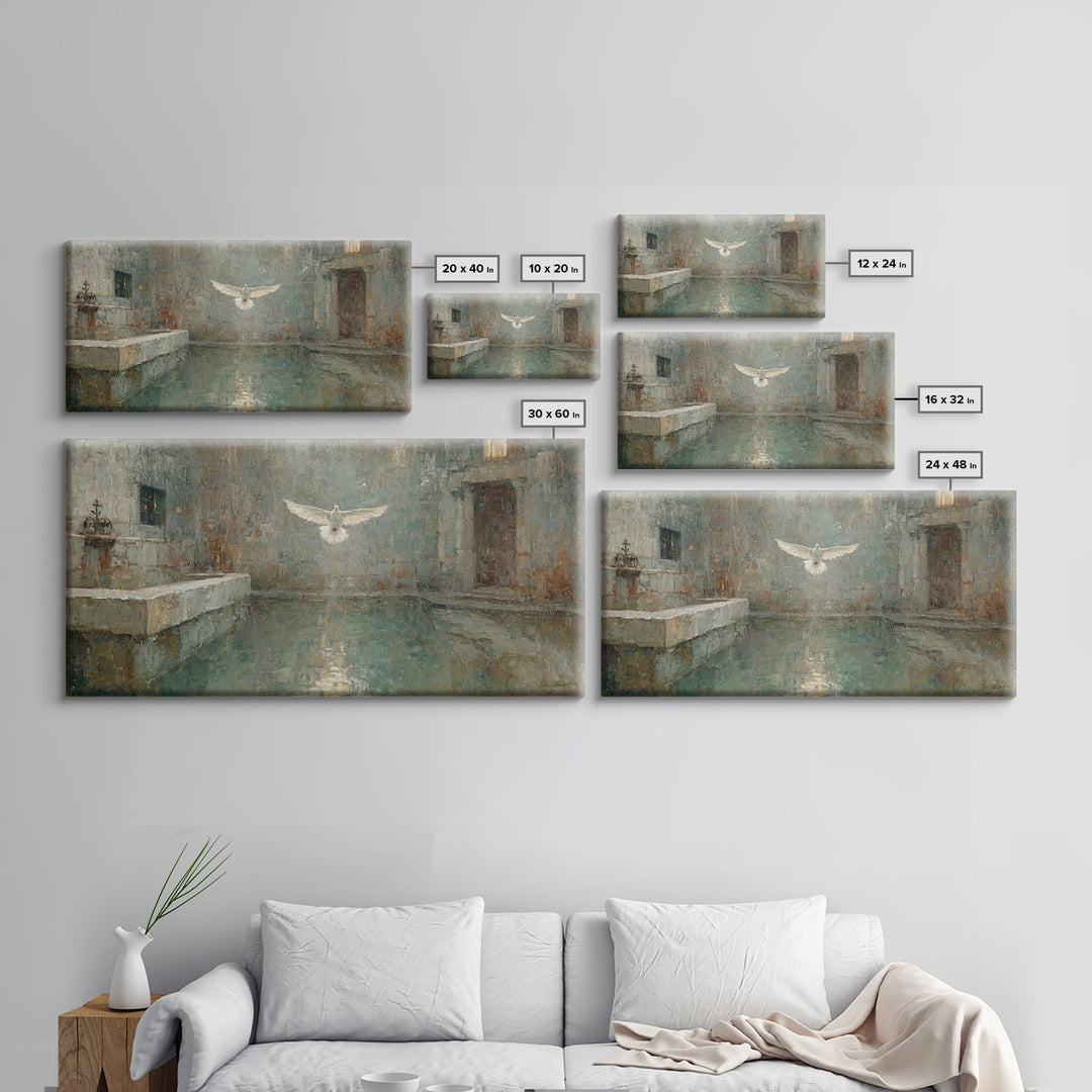 Holy Light Ascending | Framed Canvas Print | Christian Art Canvas | Christian Wall Art | Christian Painting | Christmas Art | Christian Dec