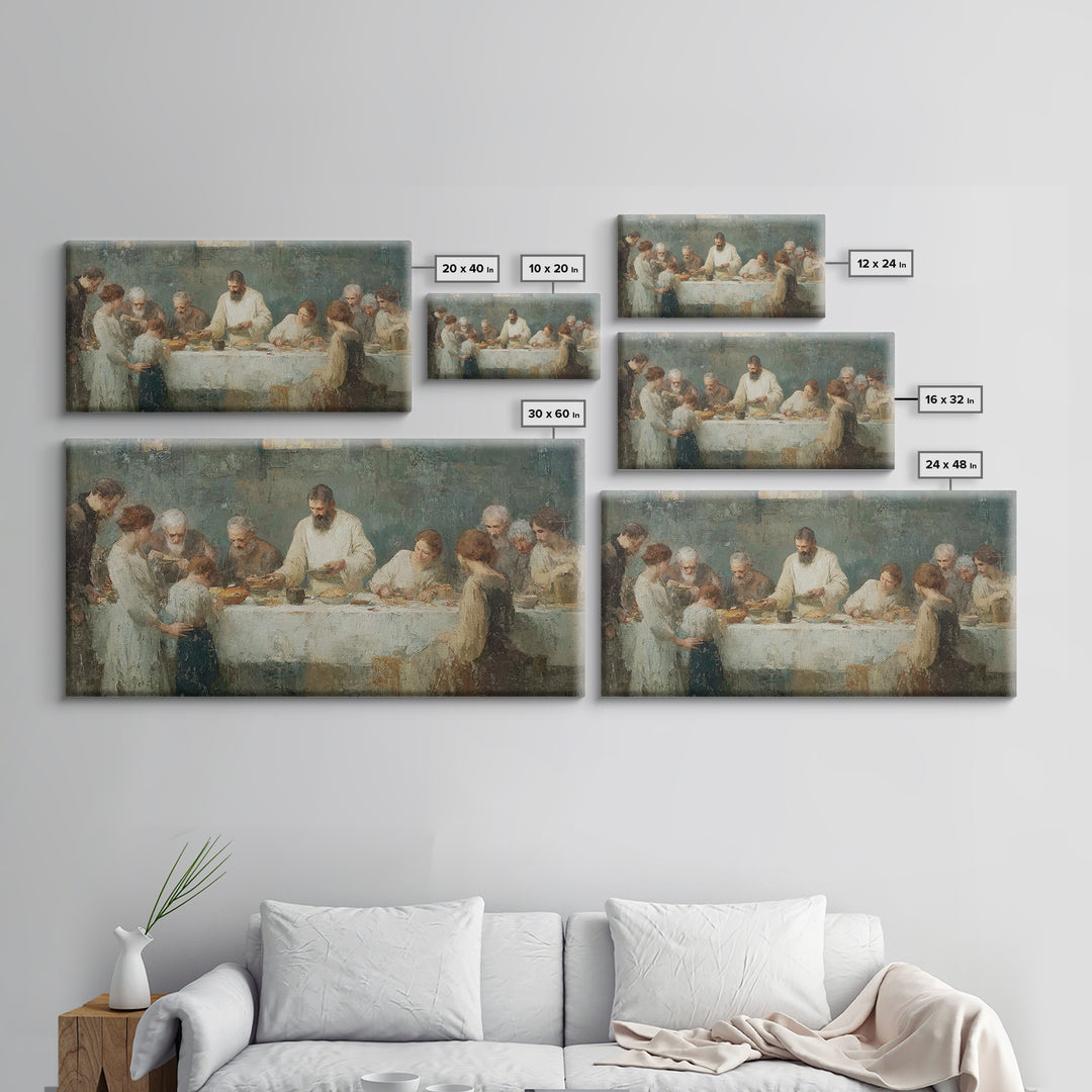 Table Of Blessings | Framed Canvas Print | Christian Art Canvas | Christian Wall Art | Subtle Christian Art | Vintage Christian Art | Jesus