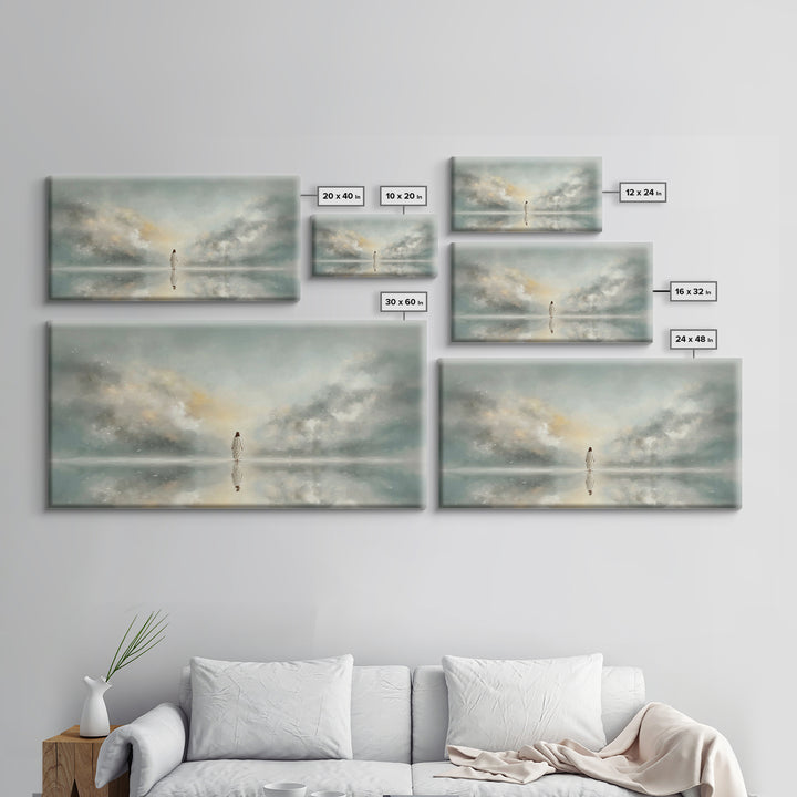 Light Upon Still Waters - Framed Canvas Print - Modern Christian Art - Christian Art Canvas - Christian Decor For Home - Jesus Art Print