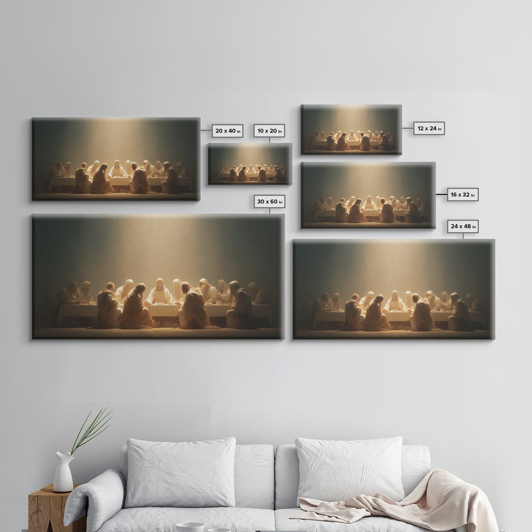 Radiant Supper Realm, Framed Canvas Print, Christian Painting, Jesus Canvas Art, Christian Art Print, Christmas Art, Christian Decor