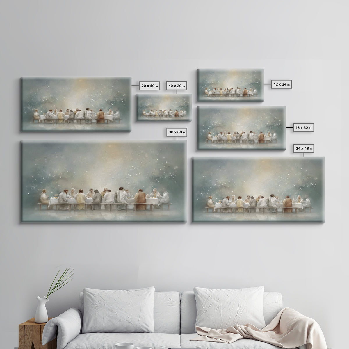 Blessed Table Dawn | Framed Canvas Print | Christian Wall Art | Jesus Painting Canvas | Christian Art Print | Christmas Art | Christian Dec