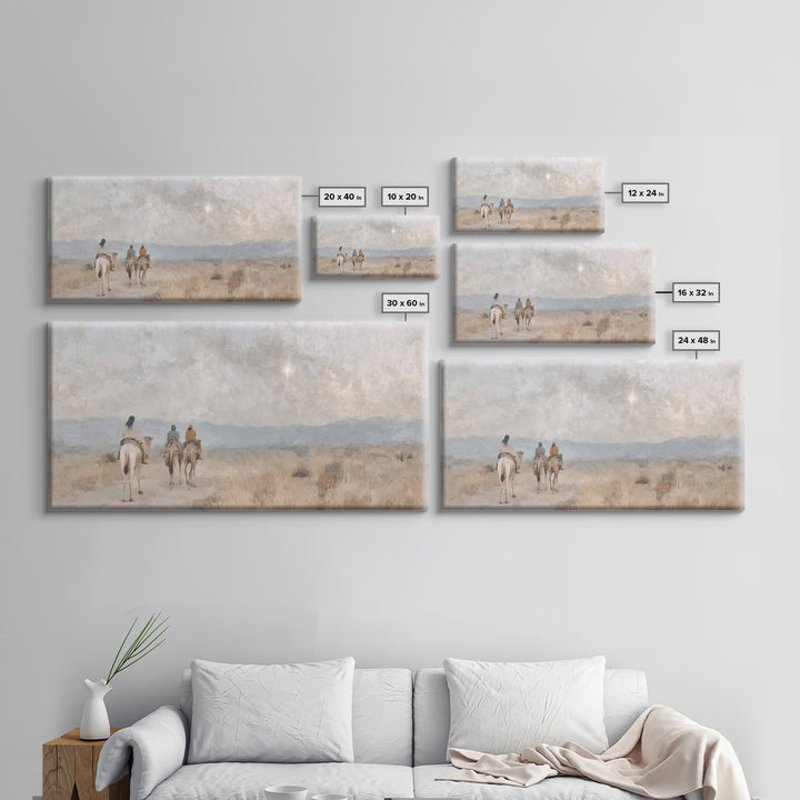 Starbound Pilgrimage, Framed Canvas Print, Christian Art Canvas, Christian Wall Art, Christian Christmas Art, Christmas Art, Christian Deco