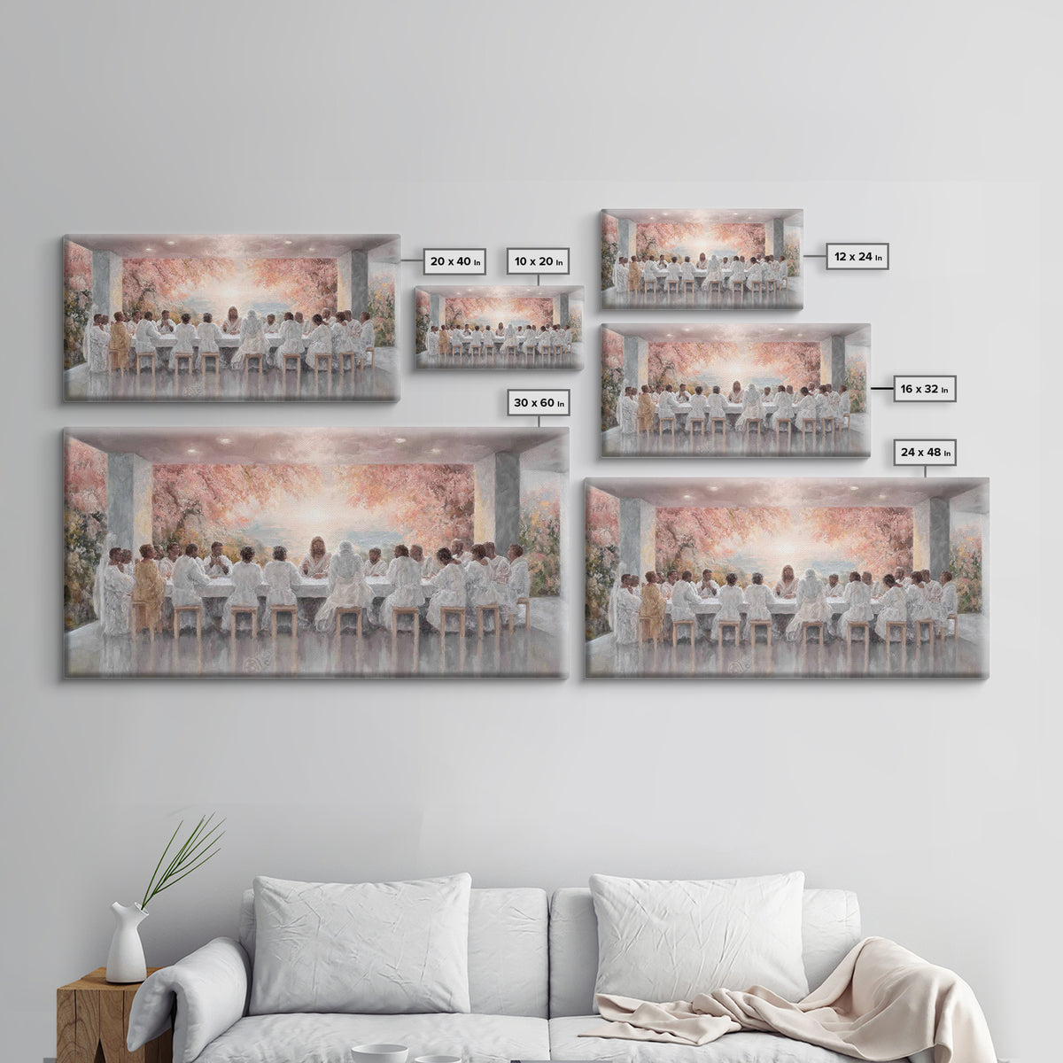 Celestial Supper Bloom – Framed Canvas Print – Christian Art Canvas – Jesus Painting – Christian Wall Art – Christmas Art – Christian Decor