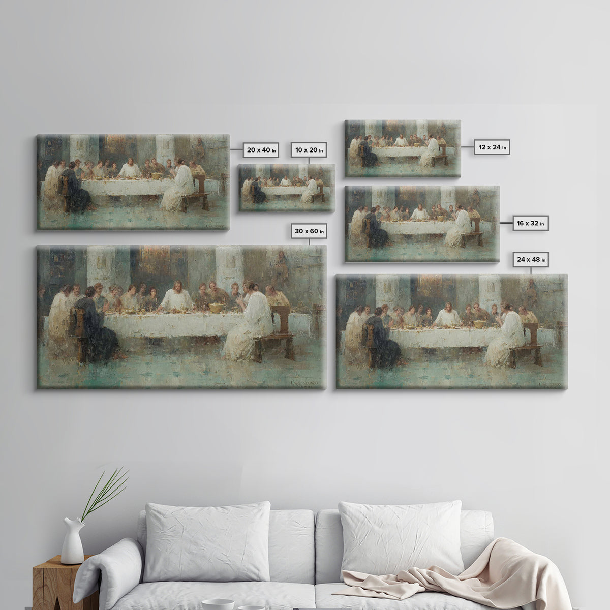 Sacred Gathering | Framed Canvas Print | Christian Wall Art | Jesus Painting | Christian Art Canvas | Large Christian Painting | Christian