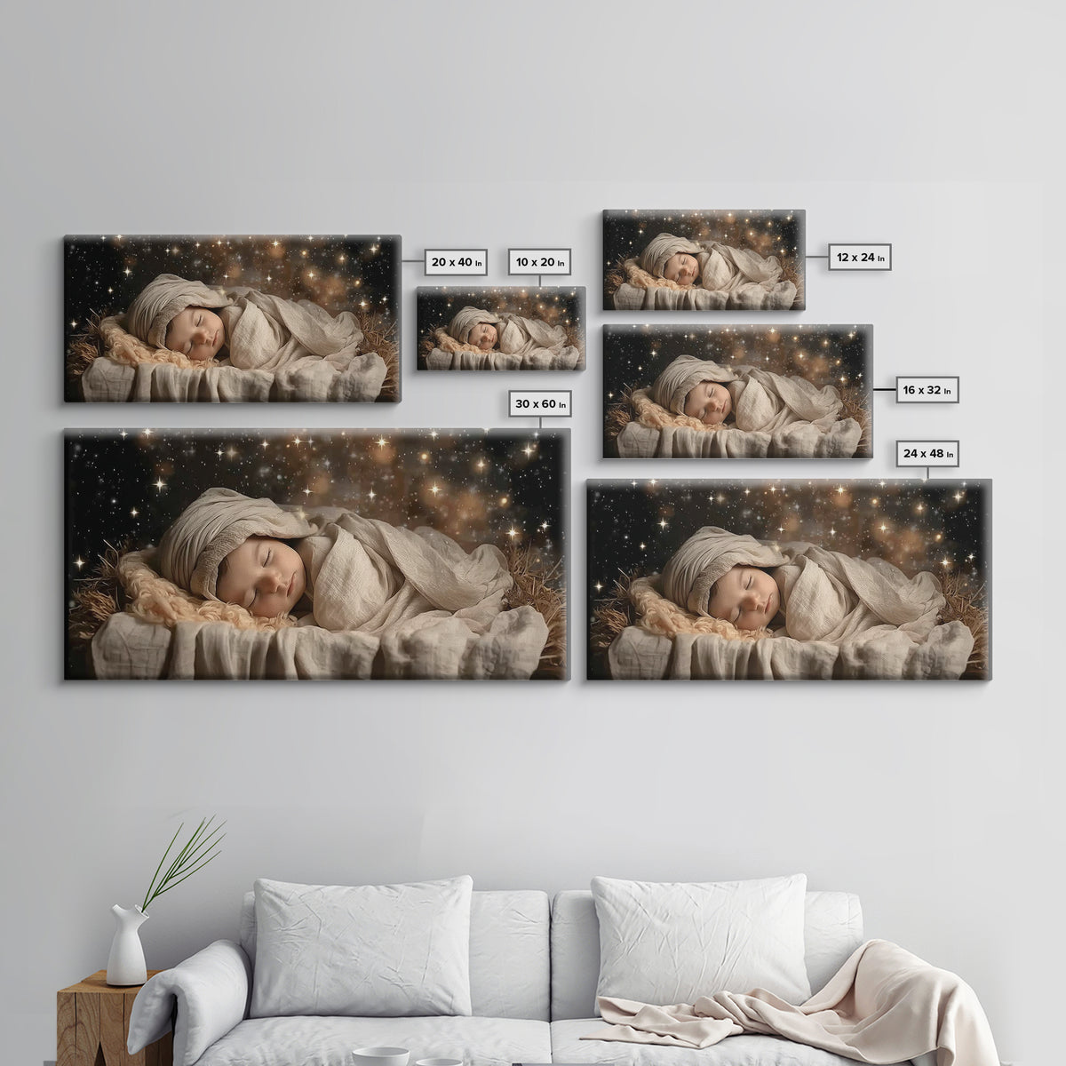 Starborn Child | Framed Canvas Print | Christian Christmas Art | Christian Art Canvas | Jesus Christmas Art | Christian Wall Art | Christma